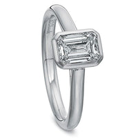 Platinum Bezel Set Cathedral Engagement Ring Setting