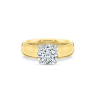 18K Yellow Gold Solitaire Cathedral Mounted Engagement Ring Setting