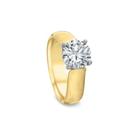 18K Yellow Gold Solitaire Cathedral Mounted Engagement Ring Setting