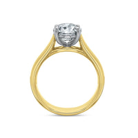 18K Yellow Gold Solitaire Cathedral Mounted Engagement Ring Setting