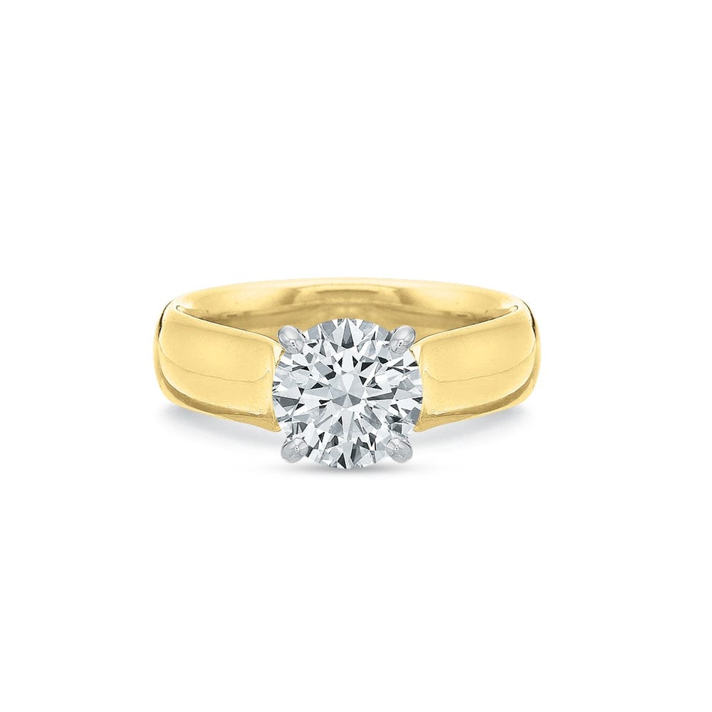 18K Yellow Gold Solitaire Cathedral Mounted Engagement Ring Setting