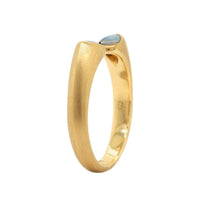 18K Yellow Gold Pear Shaped Opal Huggie Ring