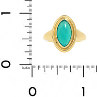 18K Yellow Gold Bezel Set Marquise Shaped Opal Ring