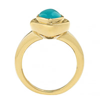 18K Yellow Gold Bezel Set Marquise Shaped Opal Ring