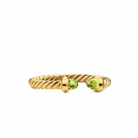 Micro Cablespira® Flex Open Ring 18K Yellow Gold with Peridot, 2.5mm