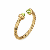 Micro Cablespira® Flex Open Ring 18K Yellow Gold with Peridot, 2.5mm