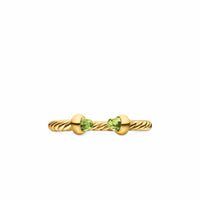 Micro Cablespira® Flex Open Ring 18K Yellow Gold with Peridot, 2.5mm