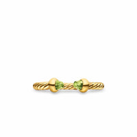 Micro Cablespira® Flex Open Ring 18K Yellow Gold with Peridot, 2.5mm