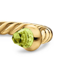 Micro Cablespira® Flex Open Ring 18K Yellow Gold with Peridot, 2.5mm