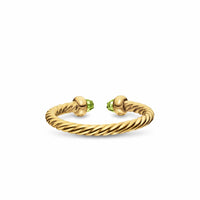 Micro Cablespira® Flex Open Ring 18K Yellow Gold with Peridot, 2.5mm