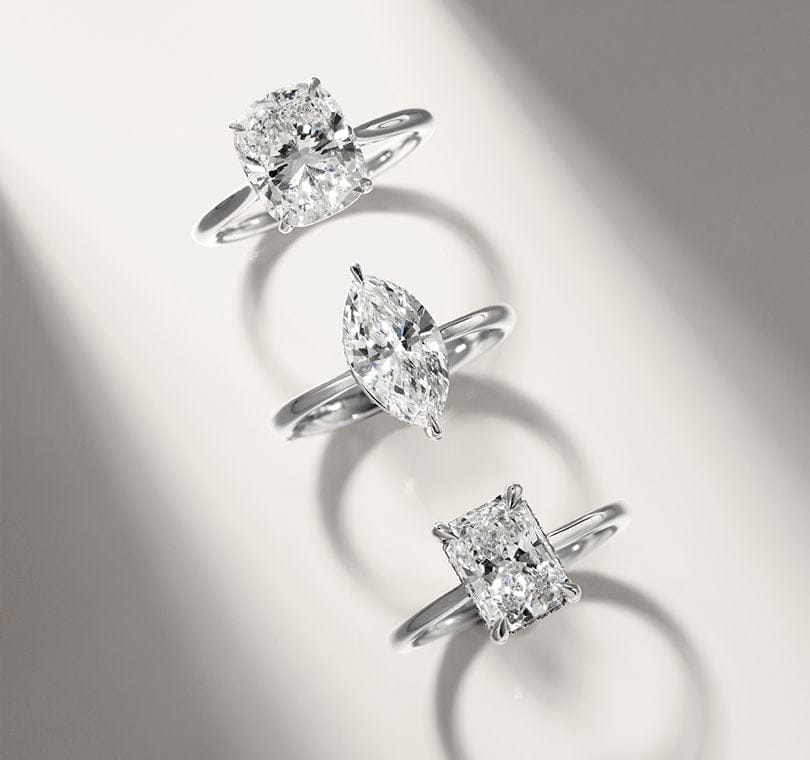 Elongated diamond rings