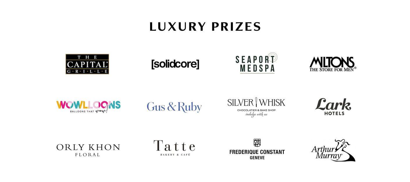 List of luxury prize brands on a white background