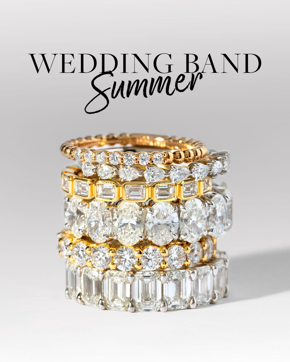 Diamond ring stack with 