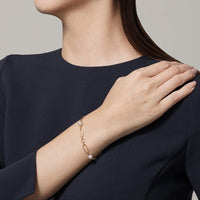 Mikimoto 18K Yellow Gold Pearl Link Bracelet