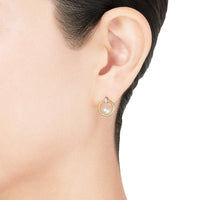 Mikimoto 18K White Gold Pearl and Diamond Circle Earrings