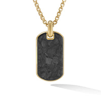 Forged Carbon Tag in 18K Yellow Gold