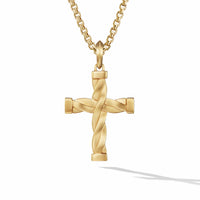 DY Helios Cross Pendant in 18K Yellow Gold