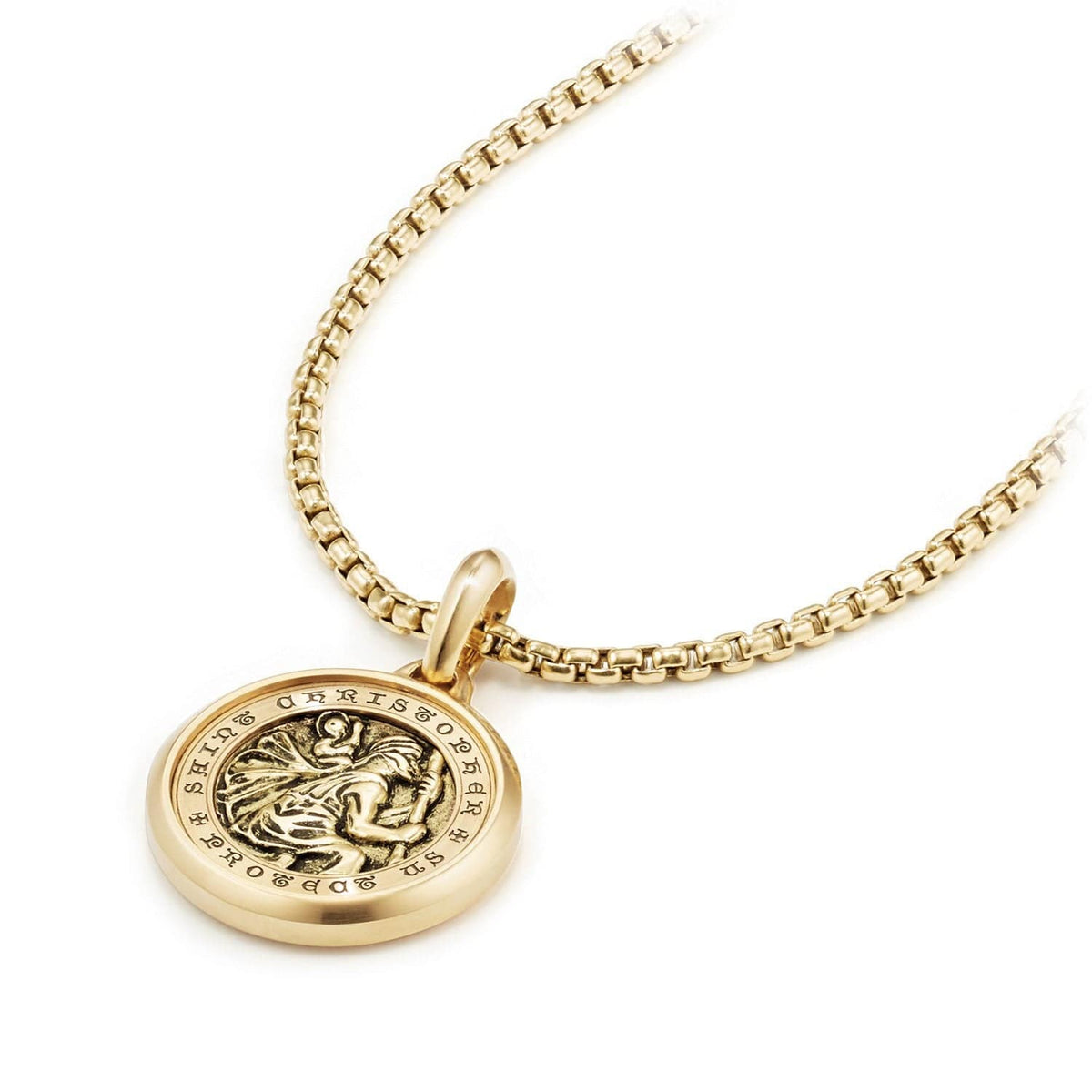 St. Christopher Amulet in 18K Yellow Gold, 34.5mm