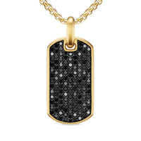 Chevron Tag 18K Yellow Gold with Black Diamonds, 35mm