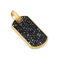 Chevron Tag 18K Yellow Gold with Black Diamonds, 35mm