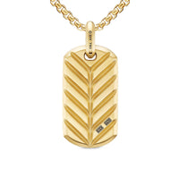 Chevron Tag 18K Yellow Gold with Black Diamonds, 35mm