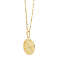 14K Yellow Gold Christopher Medal Pendant Necklace
