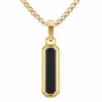 Streamline® Inlay Amulet 18K Yellow Gold with Black Onyx and Diamonds, 30.7mm