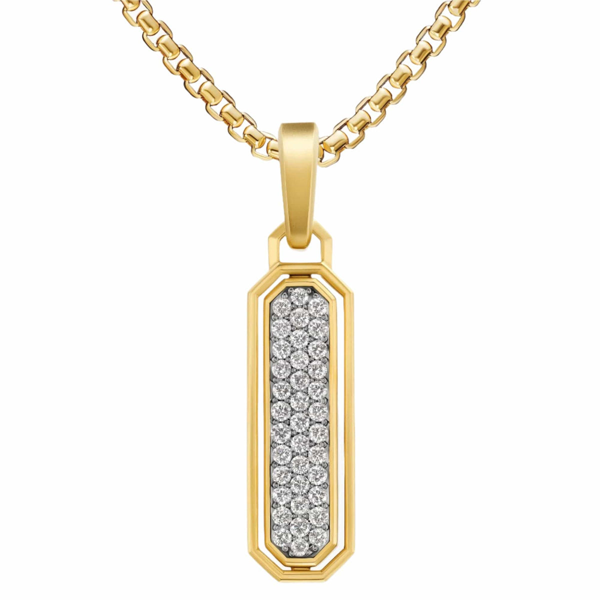 Streamline® Inlay Amulet 18K Yellow Gold with Black Onyx and Diamonds, 30.7mm