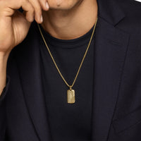 Chevron Tag 18K Yellow Gold, 27mm