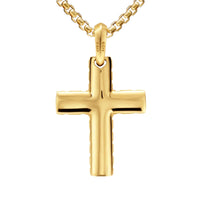 Chevron Cross Pendant 18K Yellow Gold, 36mm