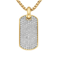 Chevron Tag 18K Yellow Gold with Diamonds, 35mm