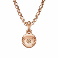 Evil Eye Amulet 18K Rose Gold with Cognac Diamond, 15mm