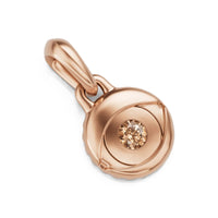 Evil Eye Amulet 18K Rose Gold with Cognac Diamond, 15mm