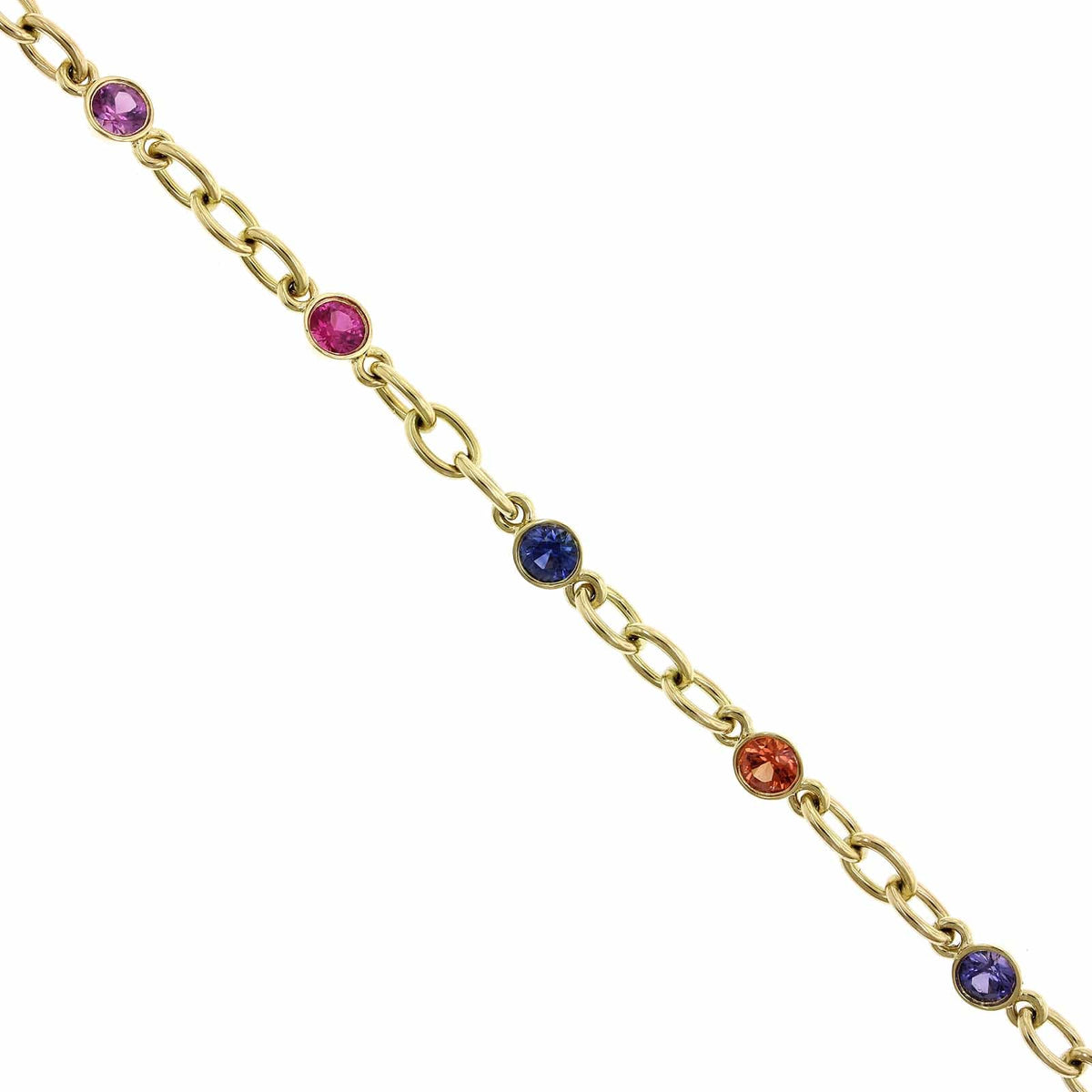 18K Yellow Gold Multi-Color Sapphire Pride Bracelet