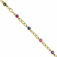 18K Yellow Gold Multi-Color Sapphire Pride Bracelet