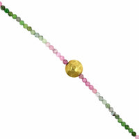 18K Yellow Gold Tourmaline Beaded Bracelet