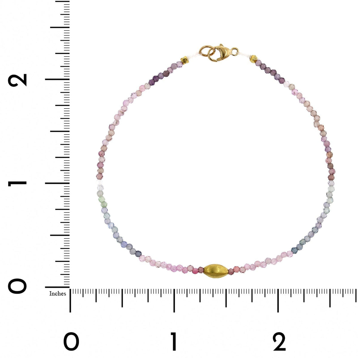 18K Yellow Gold Spinel Beaded Bracelet