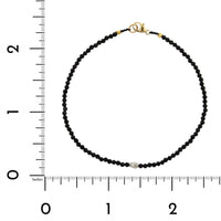18K Yellow Gold Black Spinel Beaded Bracelet