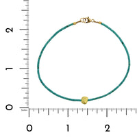 18K Yellow Gold Turquoise Beaded Bracelet