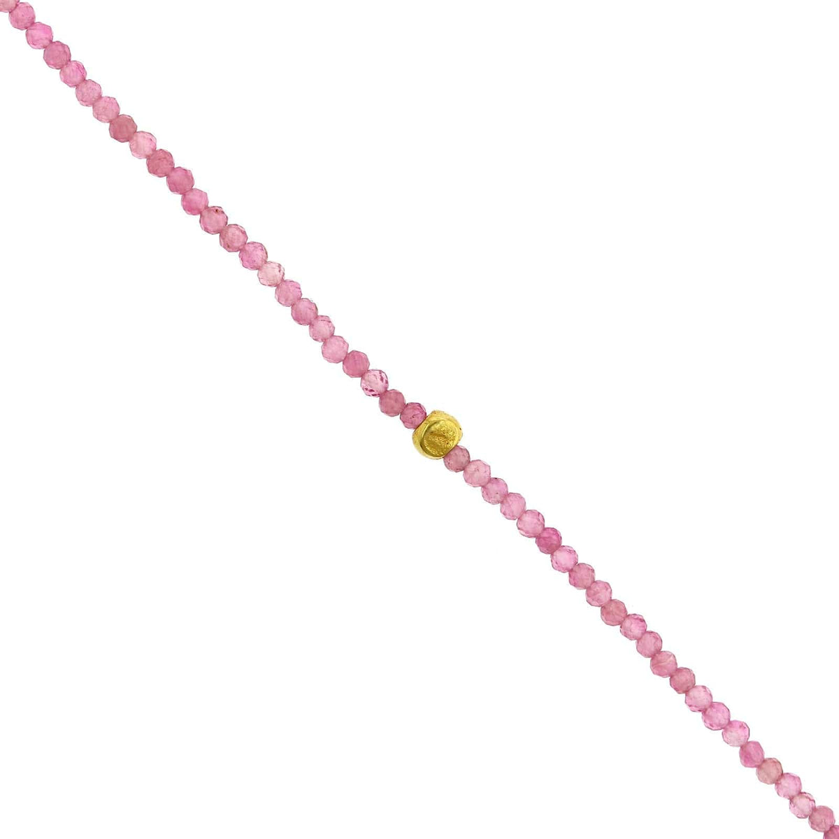 18K Yellow Gold Pink Tourmaline Beaded Bracelet