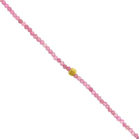 18K Yellow Gold Pink Tourmaline Beaded Bracelet