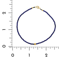 18K Yellow Gold Lapis Bead Bracelet