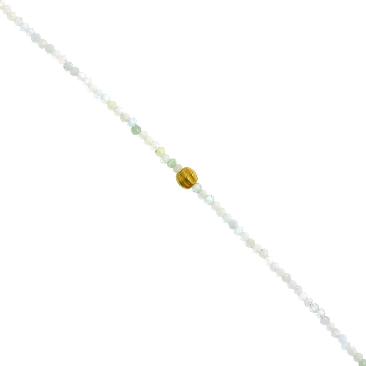 18K Yellow Gold Aquamarine Bead Bracelet