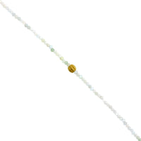 18K Yellow Gold Aquamarine Bead Bracelet