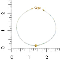 18K Yellow Gold Aquamarine Bead Bracelet