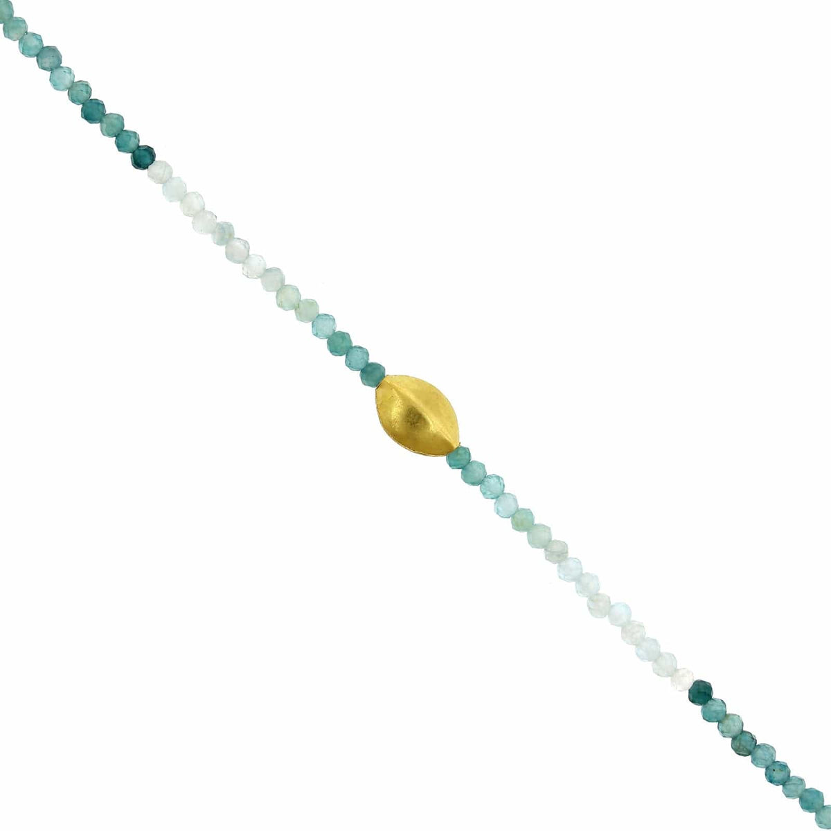 18K Yellow Gold Ombre Grandidierite Bead Bracelet