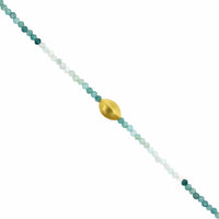 18K Yellow Gold Ombre Grandidierite Bead Bracelet