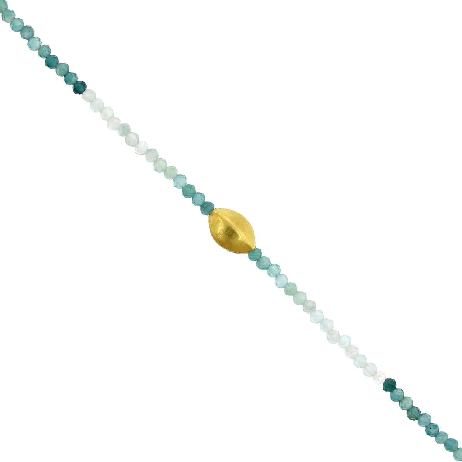 18K Yellow Gold Ombre Grandidierite Bead Bracelet