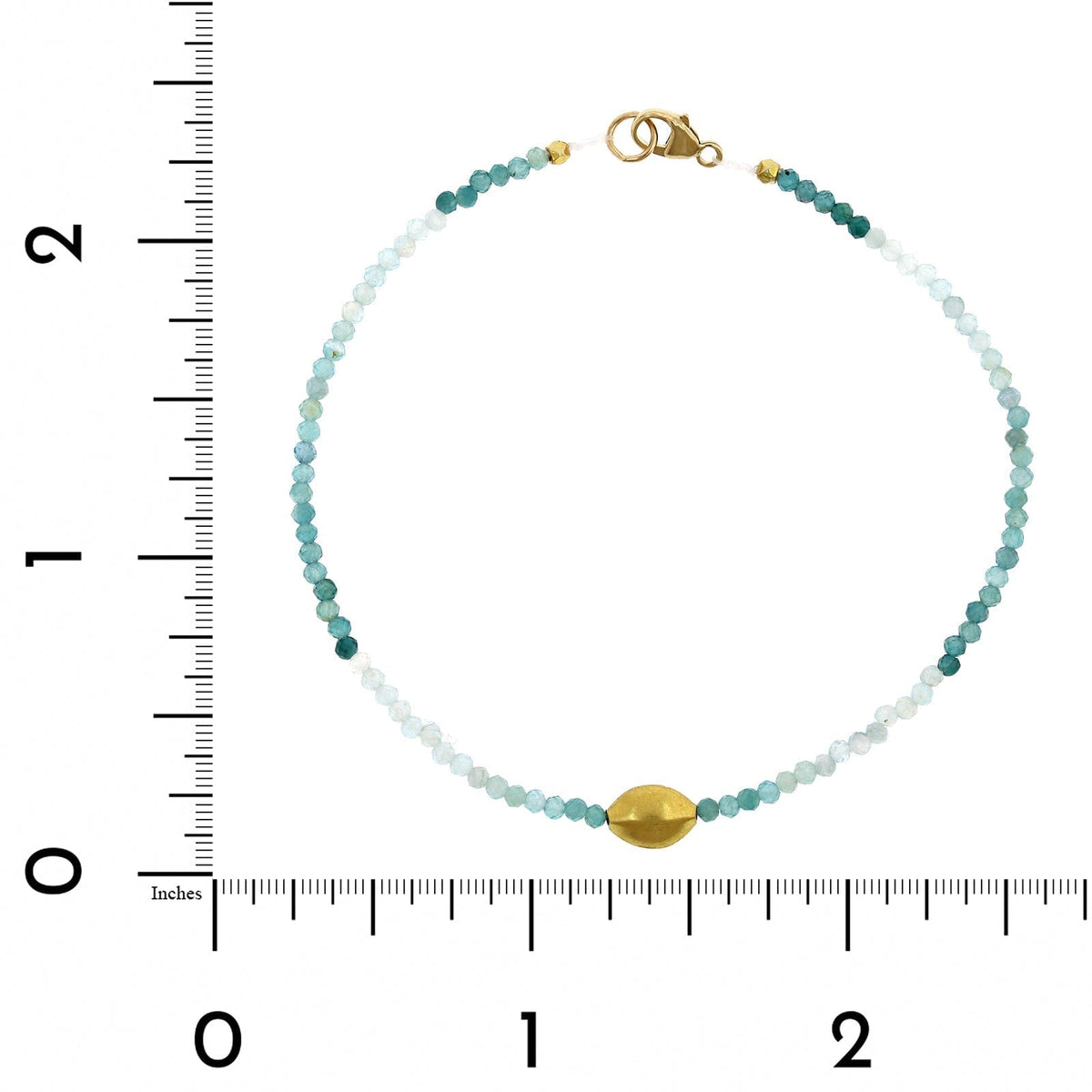 18K Yellow Gold Ombre Grandidierite Bead Bracelet