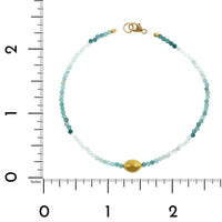 18K Yellow Gold Ombre Grandidierite Bead Bracelet